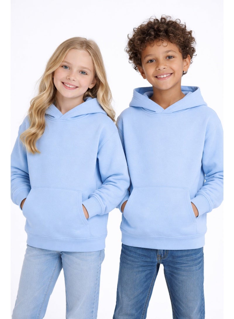 Premium Apparel Kids Sky Blue Regular-Fit Hoodie – Unisex Pullover Sweatshirt for Boys & Girls, Casual Everyday Wear - Image 1